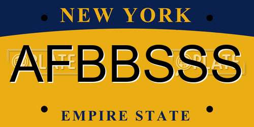 AFBBSSS New York License Plate