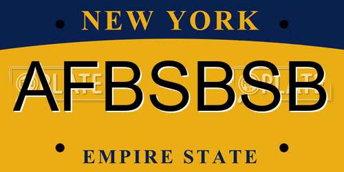 AFBSBSB New York License Plate