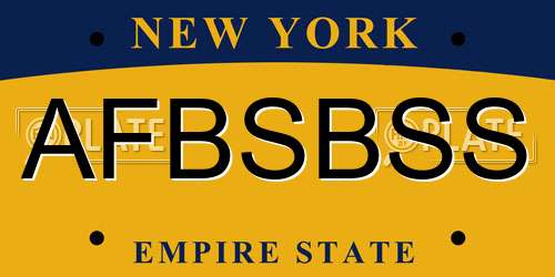 AFBSBSS New York License Plate