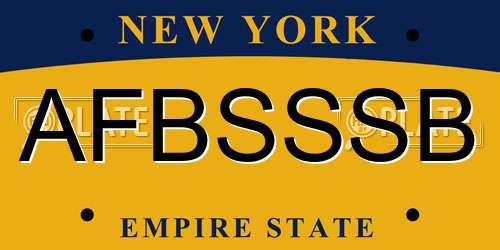 AFBSSSB New York License Plate