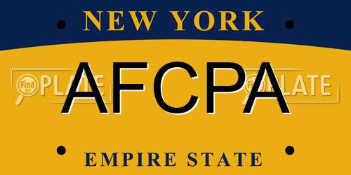 AFCPA New York License Plate