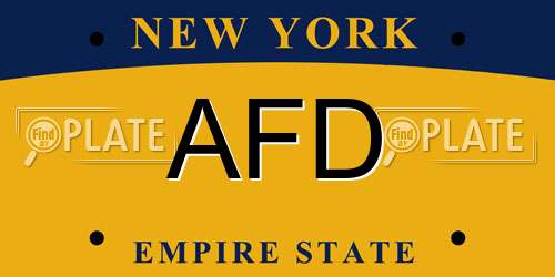 AFD New York License Plate