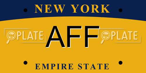 AFF New York License Plate