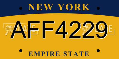AFF4229 New York License Plate