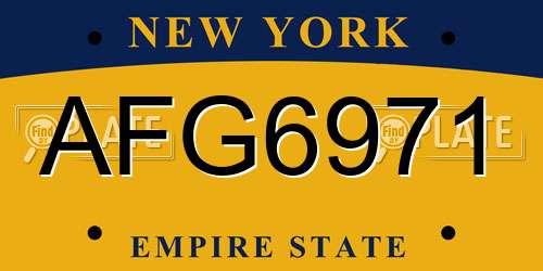 AFG6971 New York License Plate