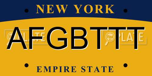 AFGBTTT New York License Plate