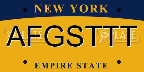 AFGSTTT New York License Plate