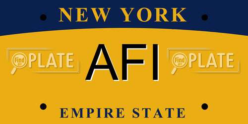AFI New York License Plate