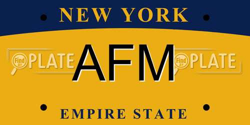 AFM New York License Plate