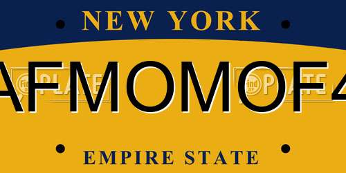 AFMOMOF4 New York License Plate