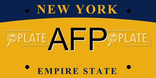 AFP New York License Plate