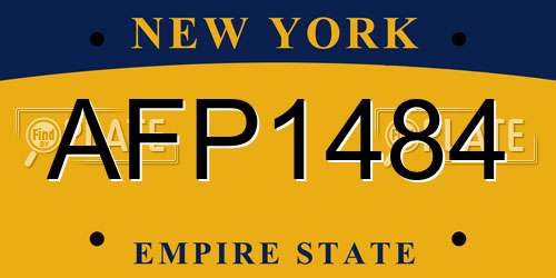AFP1484 New York License Plate