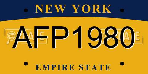 AFP1980 New York License Plate