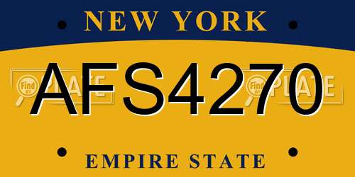 AFS4270 New York License Plate