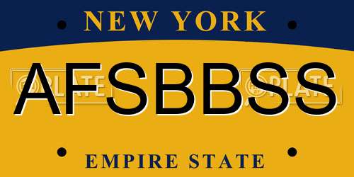AFSBBSS New York License Plate