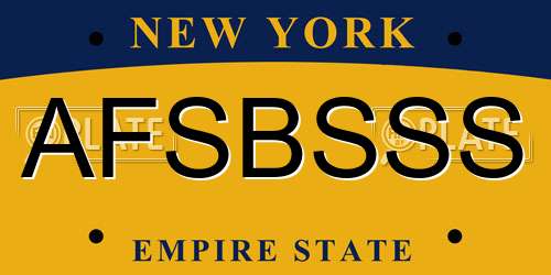 AFSBSSS New York License Plate