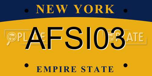 AFSI03 New York License Plate