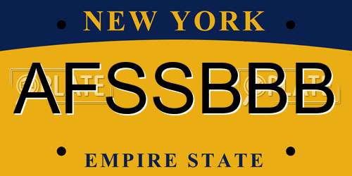 AFSSBBB New York License Plate