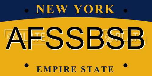 AFSSBSB New York License Plate