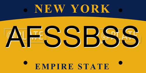AFSSBSS New York License Plate