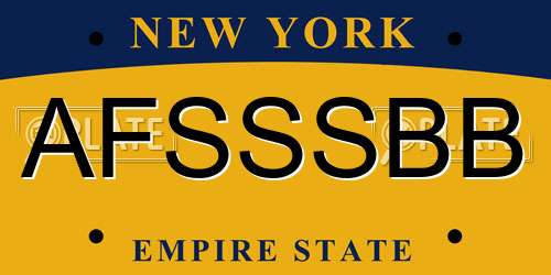 AFSSSBB New York License Plate