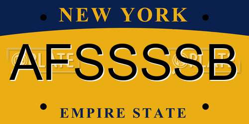 AFSSSSB New York License Plate