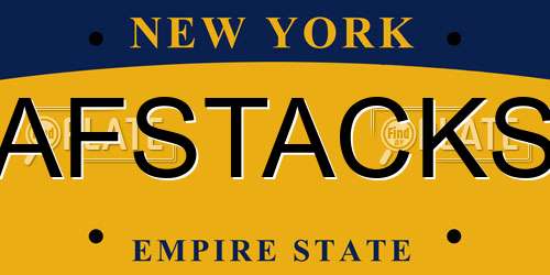 AFSTACKS New York License Plate