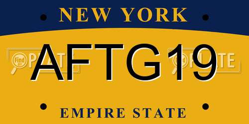 AFTG19 New York License Plate