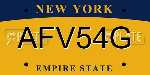 AFV54G New York License Plate