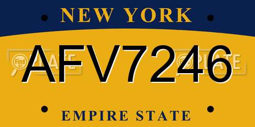 AFV7246 New York License Plate