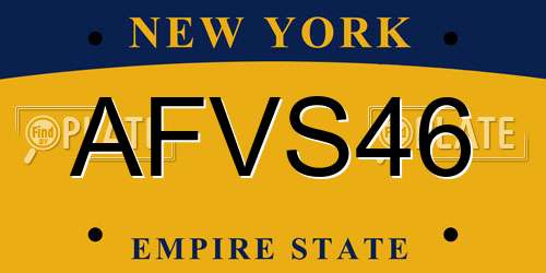 AFVS46 New York License Plate
