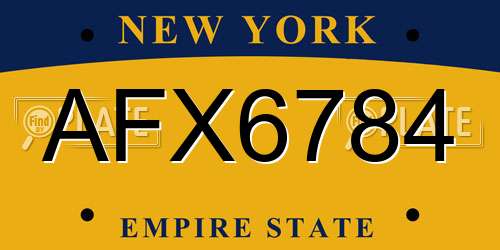 AFX6784 New York License Plate