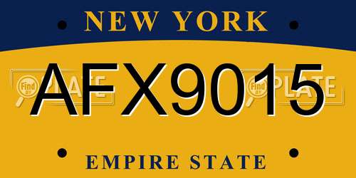 AFX9015 New York License Plate