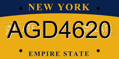 AGD4620 New York License Plate