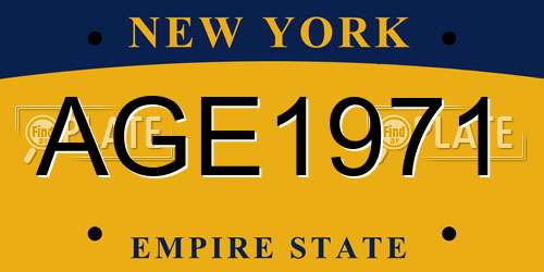 AGE1971 New York License Plate