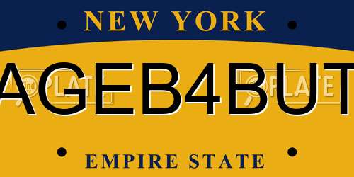 AGEB4BUT New York License Plate