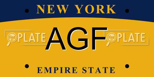 AGF New York License Plate