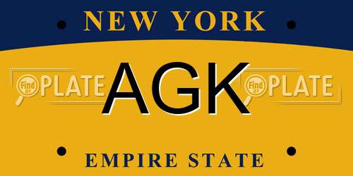 AGK New York License Plate