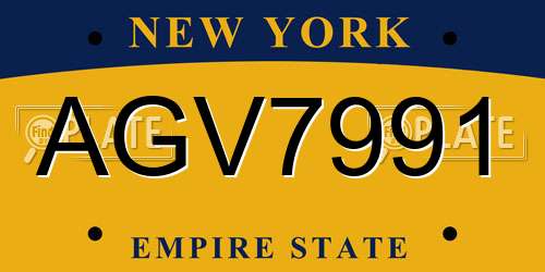 AGV7991 New York License Plate