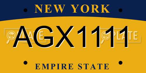 AGX1111 New York License Plate