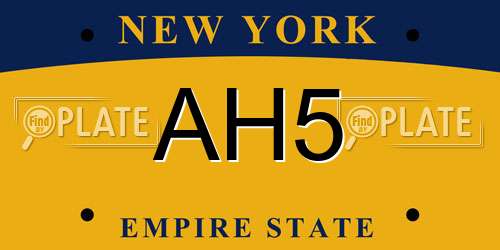 AH5 New York License Plate