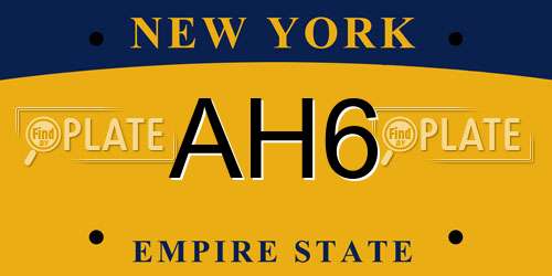 AH6 New York License Plate
