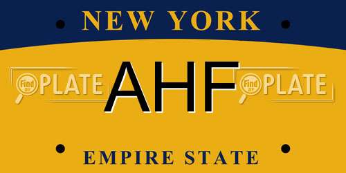 AHF New York License Plate