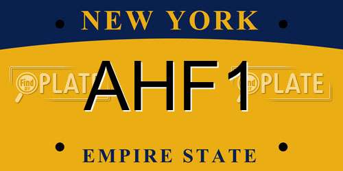 AHF1 New York License Plate