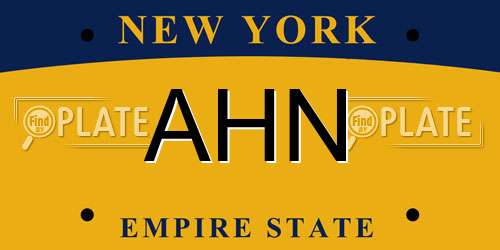 AHN New York License Plate
