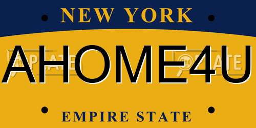 AHOME4U New York License Plate
