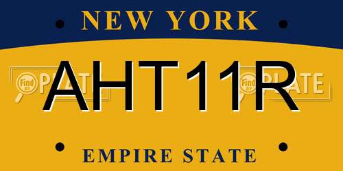 AHT11R New York License Plate