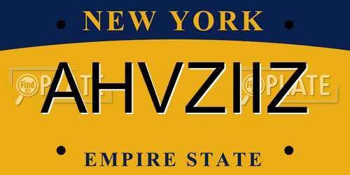 AHVZIIZ New York License Plate