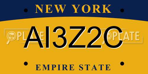AI3Z2C New York License Plate