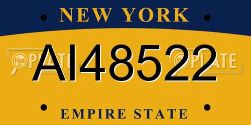 AI48522 New York License Plate